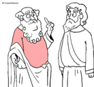 Dibujo Sócrates y Platón pintado por ghrt