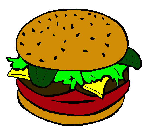 Dibujo Hamburguesa completa pintado por Toad