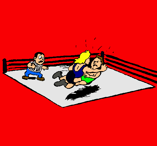 Dibujo Lucha en el ring pintado por mlj2401
