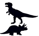 Dibujo Triceratops y tiranosaurios rex pintado por sergioaleja