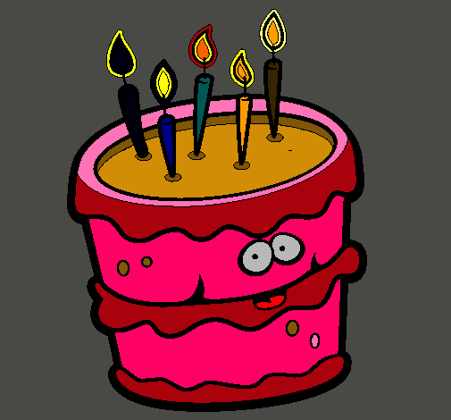 Dibujo Pastel de cumpleaños 2 pintado por taqueria