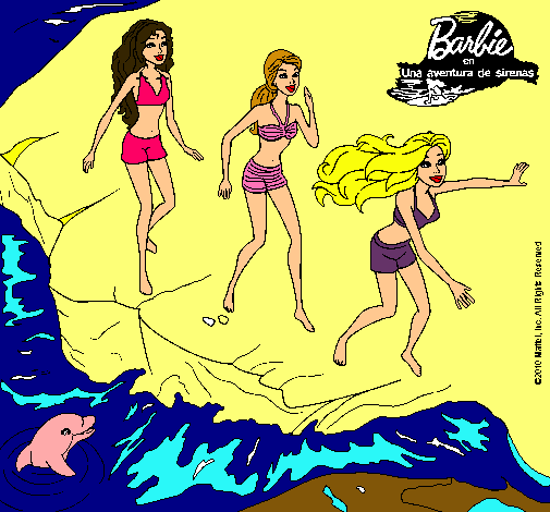 Barbie y sus amigas en la playa