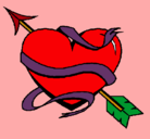 Dibujo Corazón con flecha pintado por Lo0kItAah