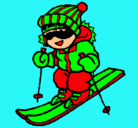Dibujo Niño esquiando pintado por warrtin