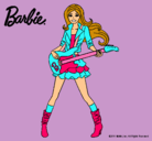 Dibujo Barbie guitarrista pintado por sena