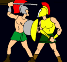 Dibujo Lucha de gladiadores pintado por furlan