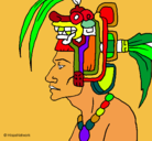 Dibujo Jefe de la tribu pintado por indigena 