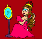 Dibujo Princesa y espejo pintado por msjh