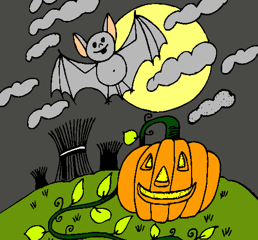 Dibujo Paisaje de Halloween pintado por taqueria