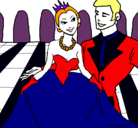 Dibujo Princesa y príncipe en el baile pintado por milagrito
