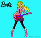 Dibujo Barbie guitarrista pintado por molli