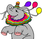 Dibujo Elefante con 3 globos pintado por 54643