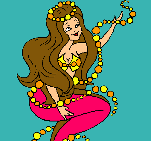 Dibujo Sirena entre burbujas pintado por Maria-pm