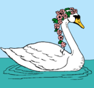 Dibujo Cisne con flores pintado por kasumy