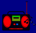Dibujo Radio cassette 2 pintado por marggimunoz
