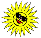 Dibujo Sol con gafas de sol pintado por isai
