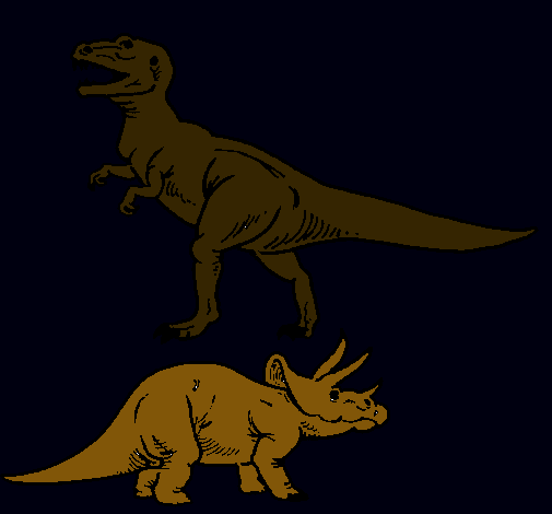 Triceratops y tiranosaurios rex