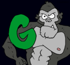 Dibujo Gorila pintado por nalo