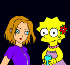 Dibujo Sakura y Lisa pintado por bfchvvdfgngn
