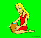 Dibujo Mujer y jarrón pintado por claunoe