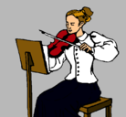 Dibujo Dama violinista pintado por niet