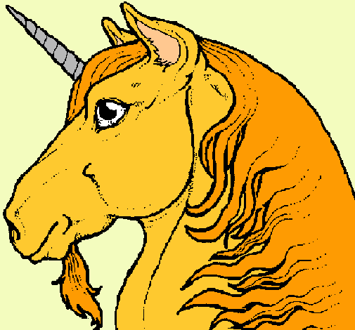 Dibujo Cabeza de unicornio pintado por Alive