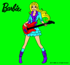 Dibujo Barbie guitarrista pintado por DEBO