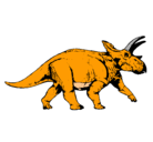 Dibujo Triceratops pintado por naranjoso