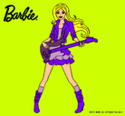 Dibujo Barbie guitarrista pintado por poll