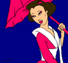 Dibujo Geisha con paraguas pintado por gdruuhh66