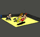 Dibujo Lucha en el ring pintado por jeremy