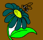 Dibujo Margarita con abeja pintado por rebeca