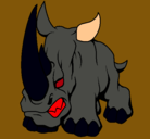 Dibujo Rinoceronte II pintado por sabu