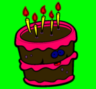 Dibujo Pastel de cumpleaños 2 pintado por pastel
