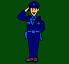 Dibujo Policía saludando pintado por jaimeko