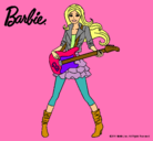 Dibujo Barbie guitarrista pintado por MAYORGA