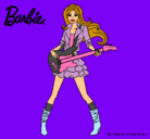 Dibujo Barbie guitarrista pintado por fiestaaa