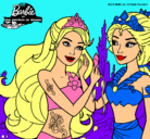 Dibujo Barbie se despiede de la reina sirena pintado por angeles4