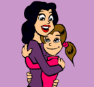 Dibujo Madre e hija abrazadas pintado por natis25