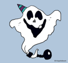 Dibujo Fantasma con sombrero de fiesta pintado por anuski