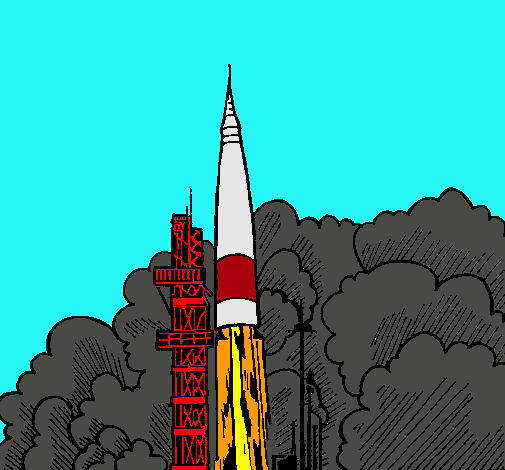 Dibujo Lanzamiento cohete pintado por mlj2401