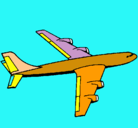 Dibujo Avión pintado por color