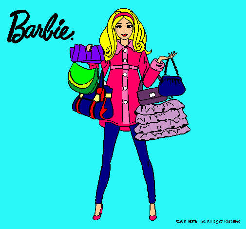 Dibujo Barbie de compras pintado por princesisa