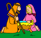 Dibujo Adoran al niño Jesús pintado por paris-france