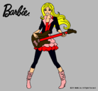 Dibujo Barbie guitarrista pintado por beatrizboo