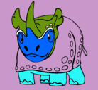 Dibujo Rinoceronte pintado por frani