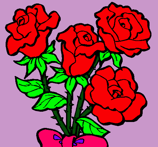 Dibujo Ramo de rosas pintado por yubith