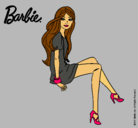 Dibujo Barbie sentada pintado por giarella