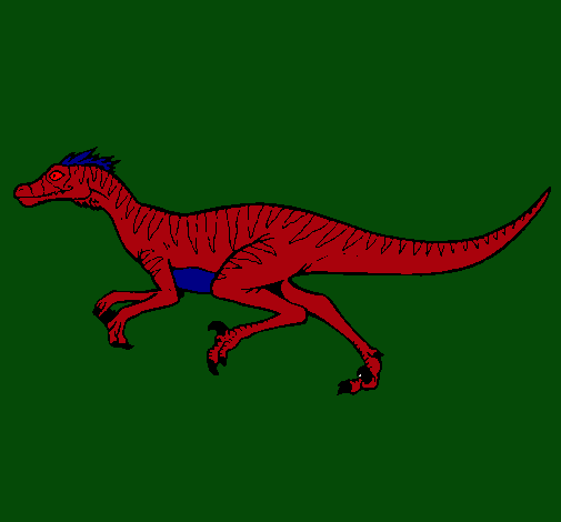 Dibujo Velociraptor pintado por sauropodo
