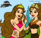 Dibujo Barbie se despiede de la reina sirena pintado por Laida